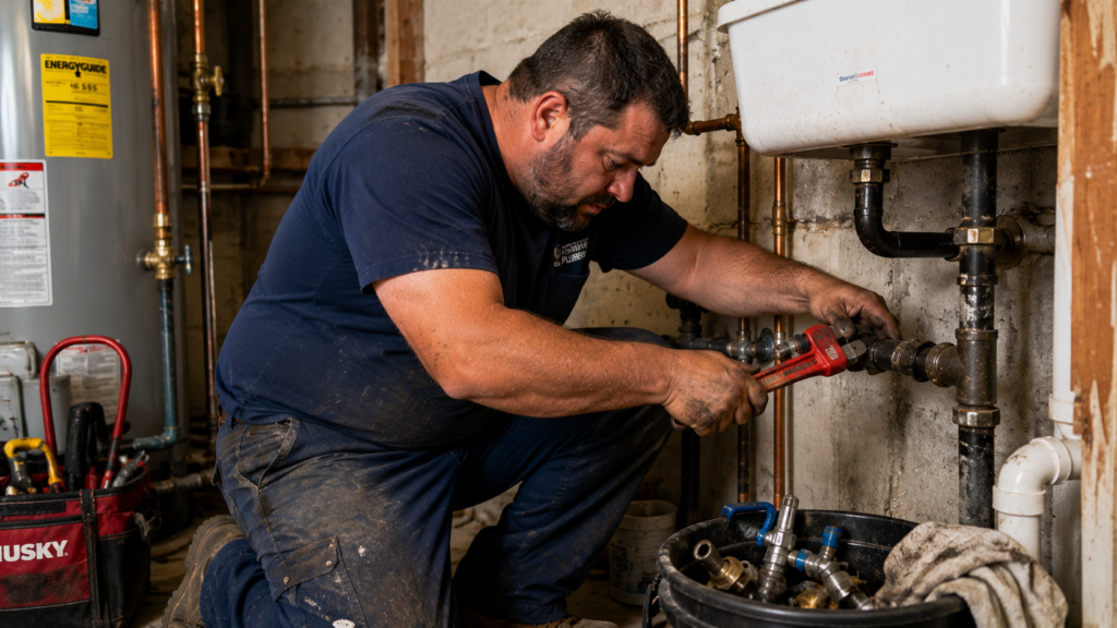 Business bookkeeping for plumbers repairing residential plumbing systems.